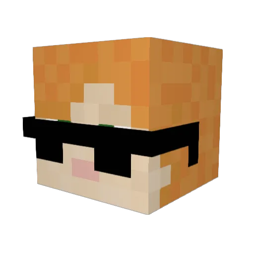 maiked Minecraft avatar head, 3D render