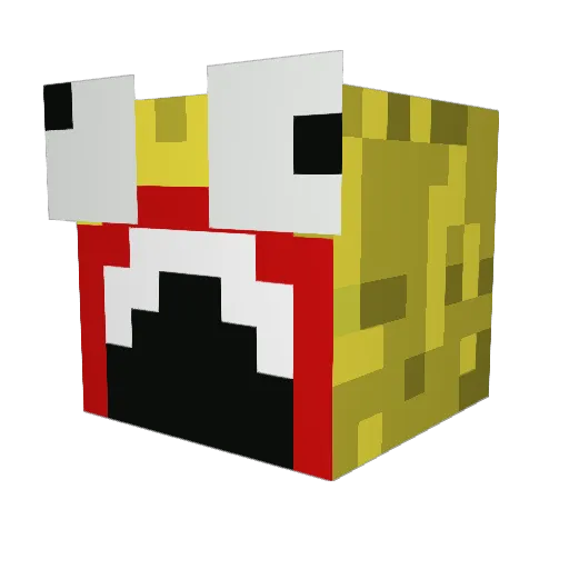 maintrain Minecraft avatar head, 3D render
