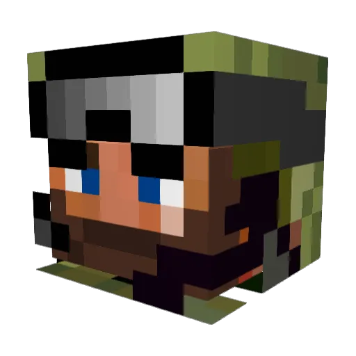 majabine Minecraft avatar head, 3D render