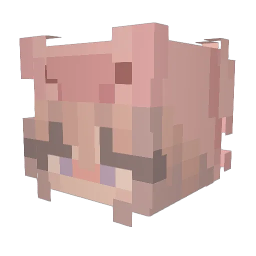 majormiku Minecraft avatar head, 3D render