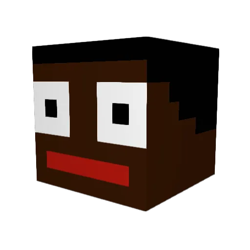 majupson Minecraft avatar head, 3D render