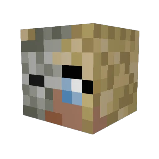 majwap Minecraft avatar head, 3D render