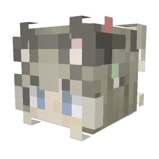 makabakabu Minecraft avatar head, 3D render