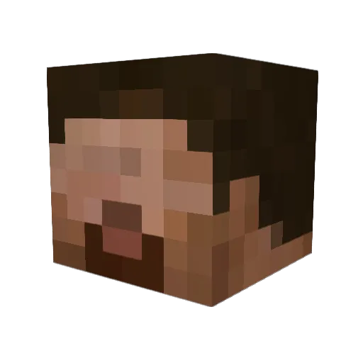 makatte Minecraft avatar head, 3D render