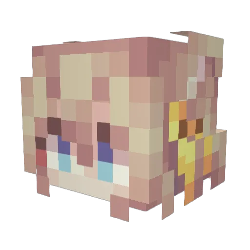 make1ucky Minecraft avatar head, 3D render