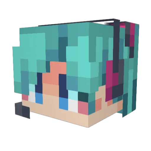 makerun Minecraft avatar head, 3D render