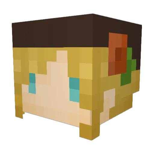 makiebi Minecraft avatar head, 3D render