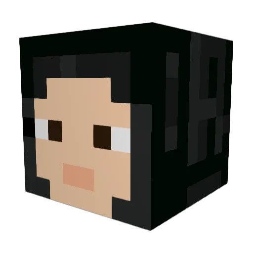 makiimako Minecraft avatar head, 3D render