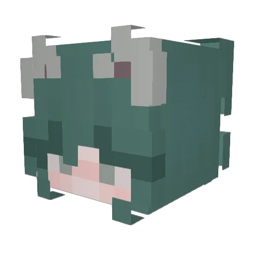 makineko_jp Minecraft avatar head, 3D render