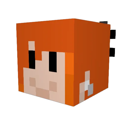 maklinling Minecraft avatar head, 3D render