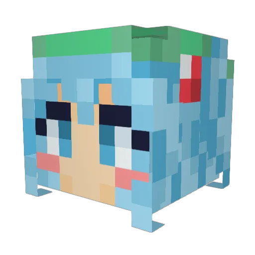 makohy Minecraft avatar head, 3D render
