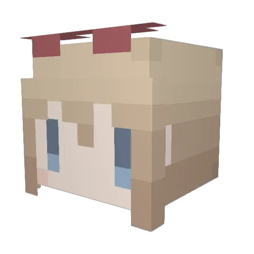 makono Minecraft avatar head, 3D render