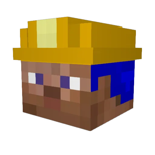 malaxia Minecraft avatar head, 3D render