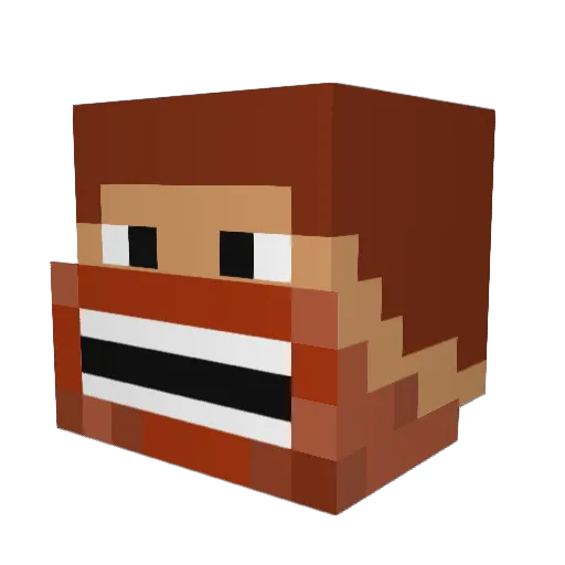 malazi Minecraft avatar head, 3D render