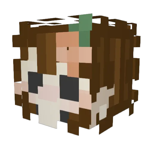 malbwena Minecraft avatar head, 3D render