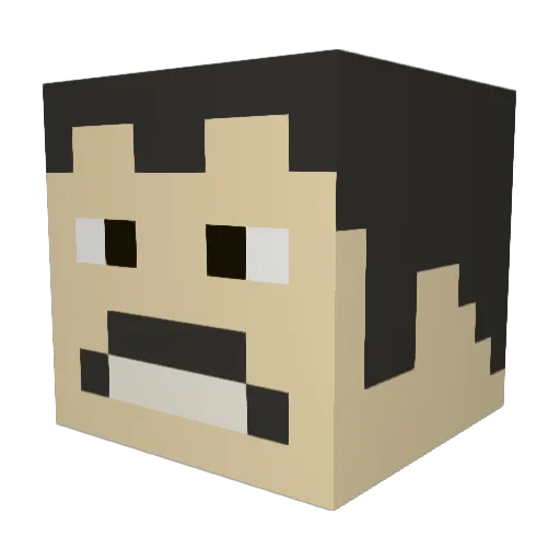 mali_kos Minecraft avatar head, 3D render