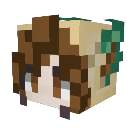 malicious_melon Minecraft avatar head, 3D render
