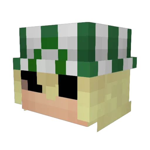 malific_plaza Minecraft avatar head, 3D render