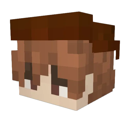 malifunctional Minecraft avatar head, 3D render
