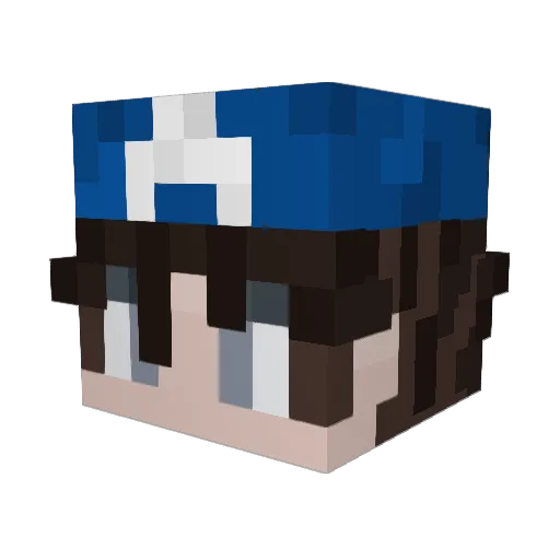 malindi_ Minecraft avatar head, 3D render
