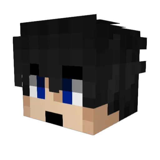malkov_ Minecraft avatar head, 3D render