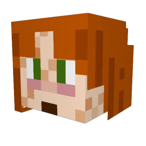 mallaise Minecraft avatar head, 3D render