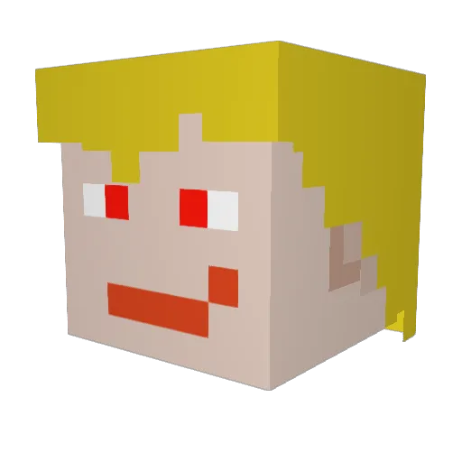 malle99 Minecraft avatar head, 3D render