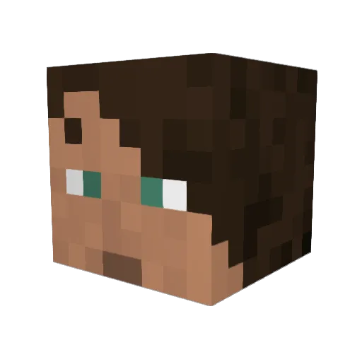 malouflue Minecraft avatar head, 3D render