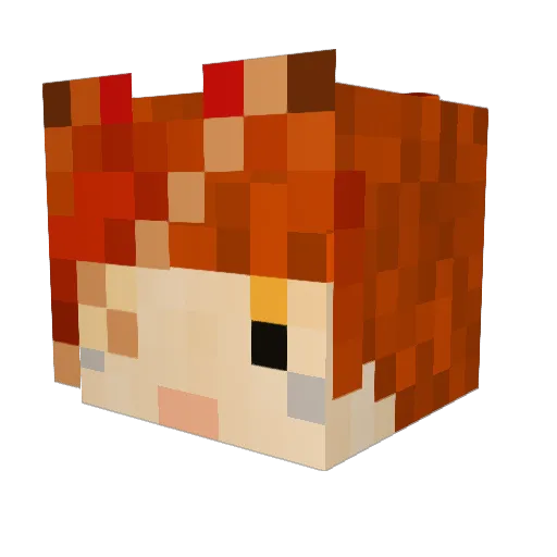 maltkuroneko Minecraft avatar head, 3D render