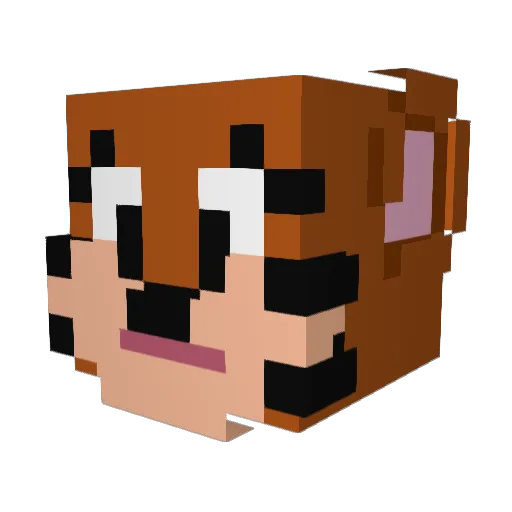 maluvmina Minecraft avatar head, 3D render