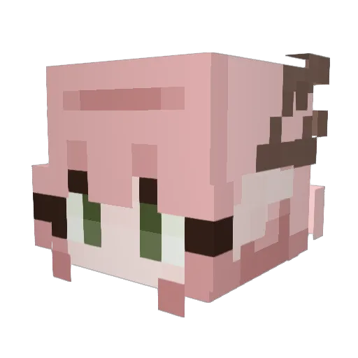 maluzika Minecraft avatar head, 3D render