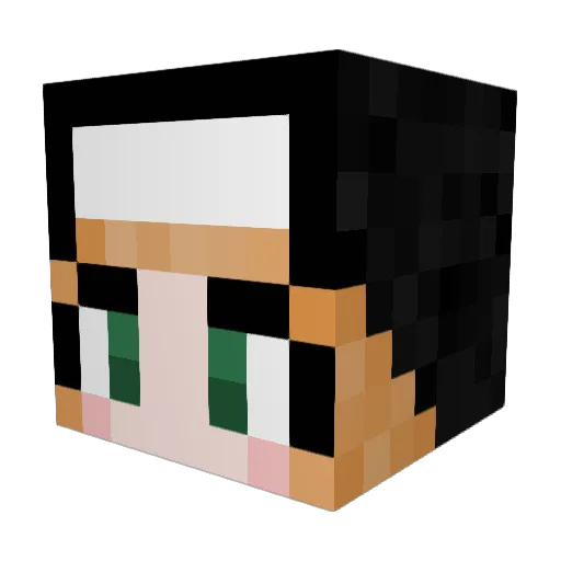 mamafishh Minecraft avatar head, 3D render