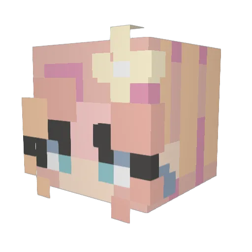 mamamicaa Minecraft avatar head, 3D render