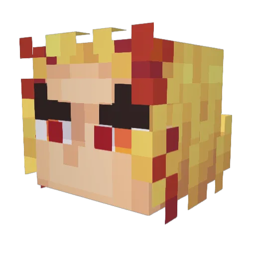 mamamo_chicken Minecraft avatar head, 3D render
