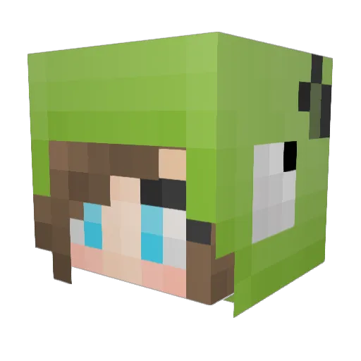 mamemi Minecraft avatar head, 3D render