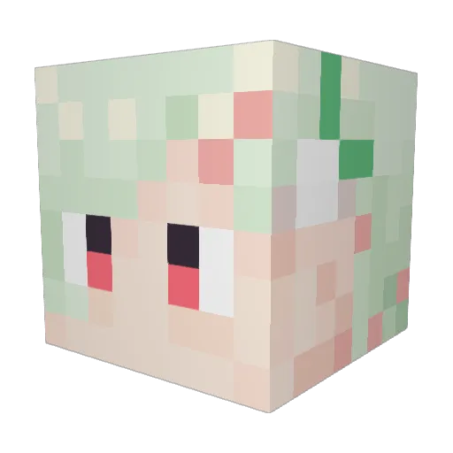 mamitsuku Minecraft avatar head, 3D render