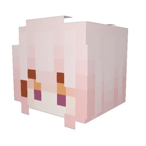 mamywji Minecraft avatar head, 3D render