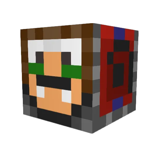 manTheladder Minecraft avatar head, 3D render