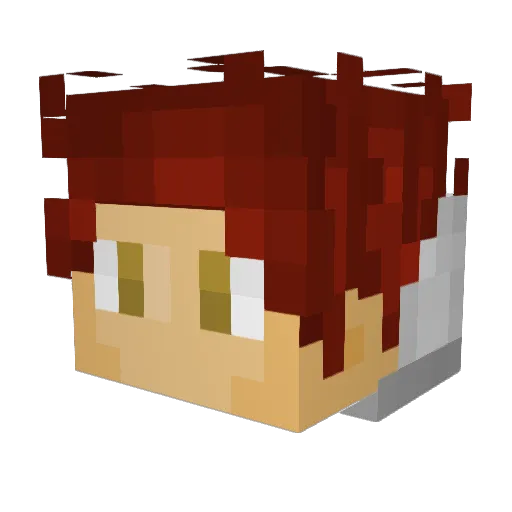 man_woth Minecraft avatar head, 3D render