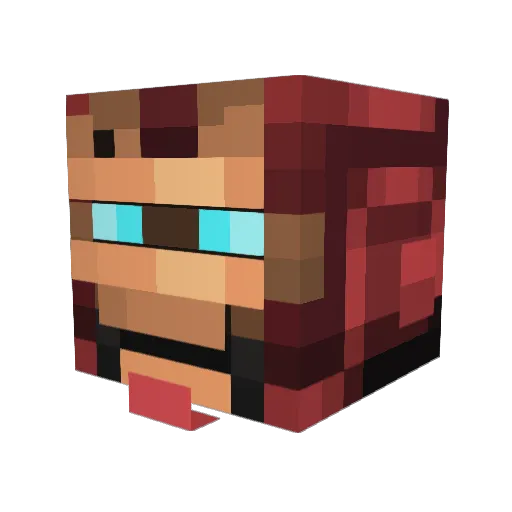manal0w Minecraft avatar head, 3D render