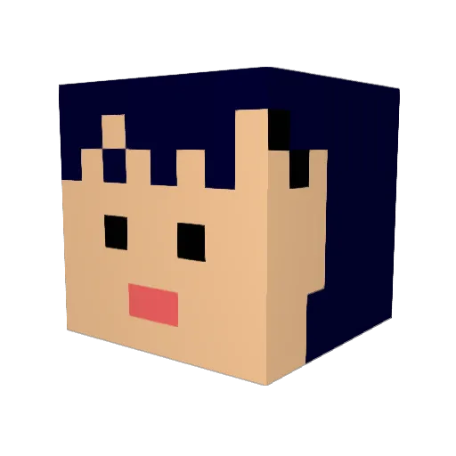 manbo0074 Minecraft avatar head, 3D render