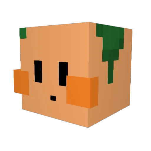 mandariinn Minecraft avatar head, 3D render
