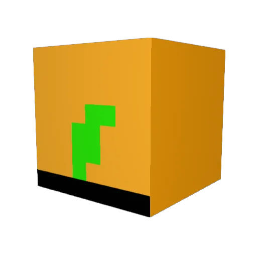 mandarion Minecraft avatar head, 3D render