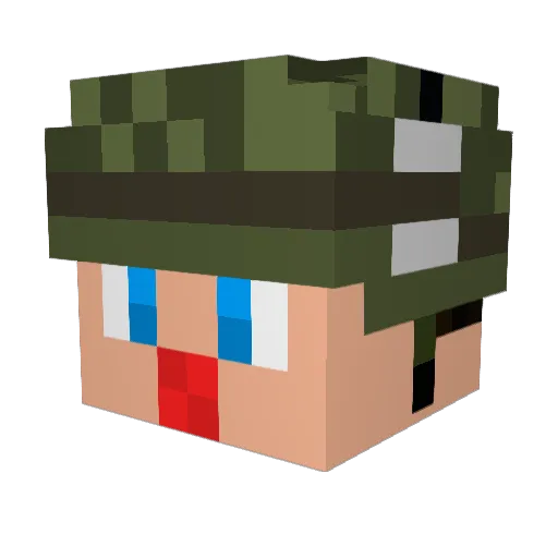 mandsluna Minecraft avatar head, 3D render
