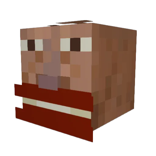 manferrari Minecraft avatar head, 3D render