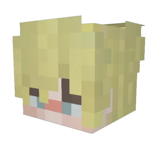 mangekou Minecraft avatar head, 3D render