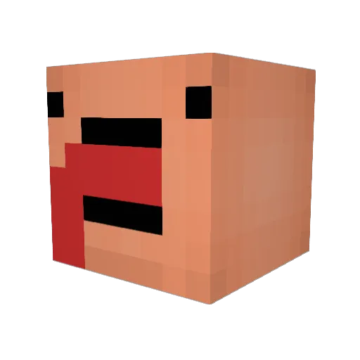 manicbeach Minecraft avatar head, 3D render