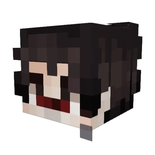 maninblack Minecraft avatar head, 3D render