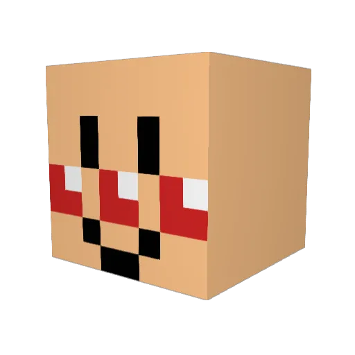 manjiman Minecraft avatar head, 3D render