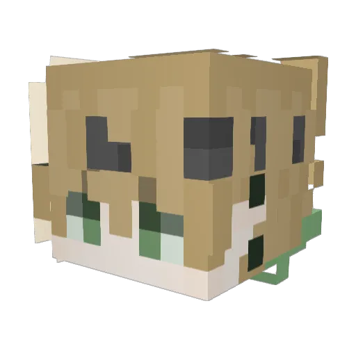 mannuer Minecraft avatar head, 3D render